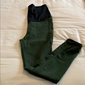 Dark green maternity skinnies